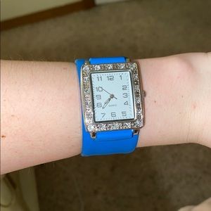 Blue and silver Wristlet watch